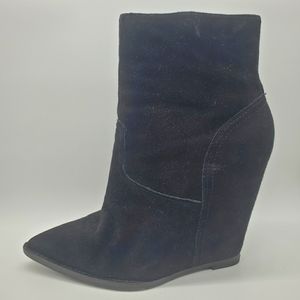 Ash Jasmin hidden wedge black suede boot